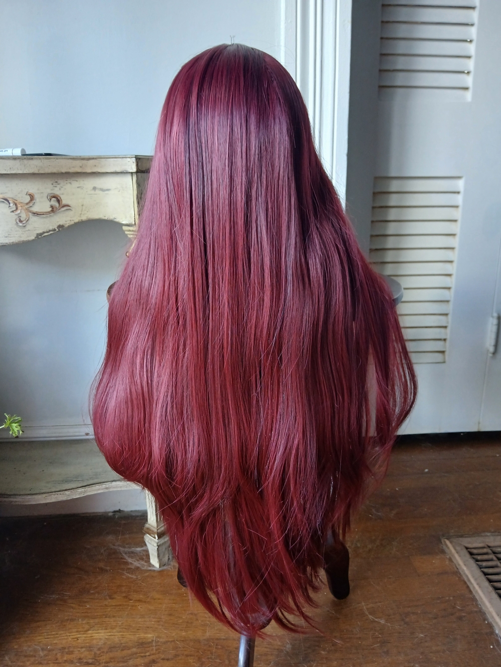Long Straight Burgundy Women’s Wig - Brand New